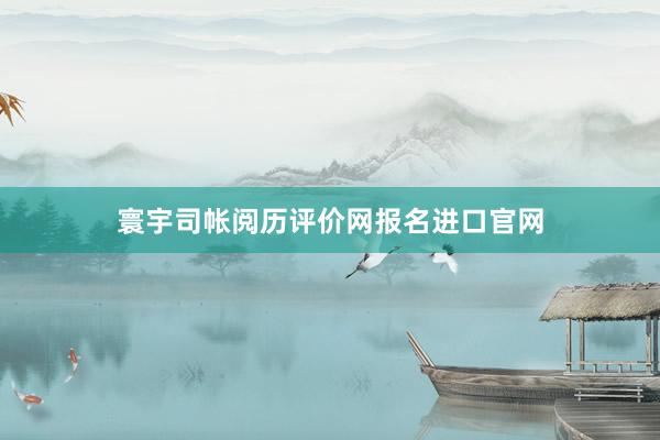 寰宇司帐阅历评价网报名进口官网