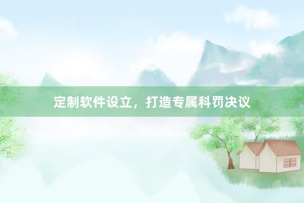 定制软件设立，打造专属科罚决议
