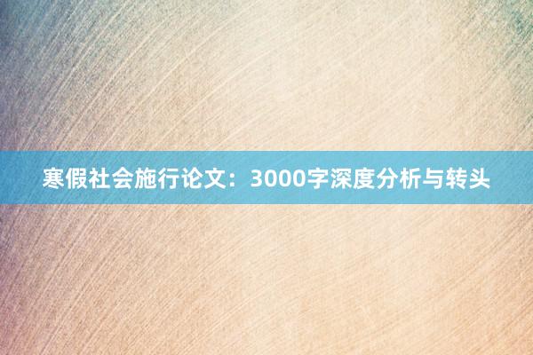 寒假社会施行论文:3000字深度分析与转头
